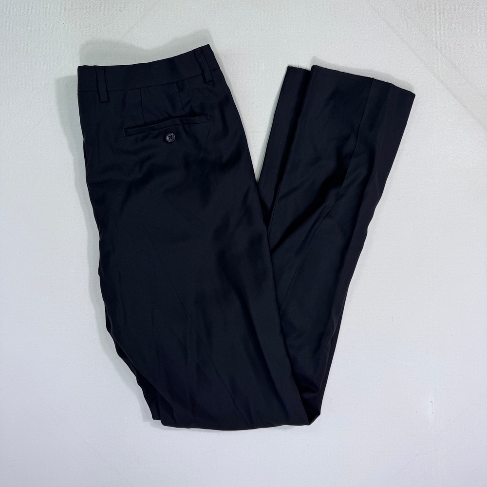John Varvatos USA Bedford-T Mens 34 (35x35) UNHEMMED Black Wool Dress Pants NWT